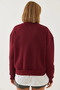 Women's Burgundy Heart and Text Printed Sweatshirt Mbhs023 60601023 - 5