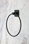 Square Adhesive Black Round Towel Holder Toilet Papercase Square Series - 3