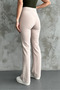 Women's Cream High Waist Slim-fit Flare Leg Palazzo Pants - 8