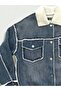 Children's Design Wide-Cut Plush Denim Coat - 8