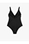 Strappy V-Neck Swimsuit - Buckle Detailed - 7