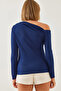 Women's Navy Blue Shoulder Detailed Blouse 2067 60351121 - 5