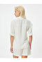 Modal Fabric Short Sleeve Shirt with Flap Pocket Detail - 4