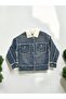Children's Design Wide-Cut Plush Denim Coat - 5