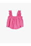 Square Collar Crop Tank Top - Strappy Ruffle Detailed