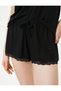 Visco Short Pajamas with Six Lace and Elastic Waist - 5