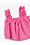 Square Collar Crop Tank Top - Strappy Ruffle Detailed - 3