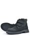 حذاء للأولاد من الجلد الطبيعي باللون الأسود من Nubuck Velcro - 7