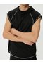Hooded and Printed Sports Undershirt with Stitching Detail - Sleeveless - 5