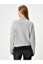 Openwork Knitwear Sweater with Bead Embroidery and Stand Collar - 4