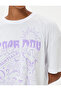 Oversize T-Shirt Printed Short Sleeve Crew Neck Cotton - 5