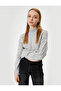 Openwork Knitwear Sweater with Bead Embroidery and Stand Collar - 2