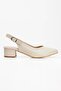 Daily 3 cm Short Thick Heeled Shoes Beige - 2