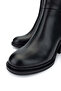Women's Genuine Leather Black Leather Heeled Boots - 3