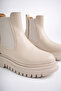 Women's Guaranteed Fur Lined High Sole Very Light Sole Winter Zippered Waterproof Boots Beige - 6