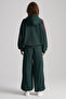 Possıbılıty Women's Embroidered Printed Hooded Green Sweatshirt - 7