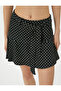 Polka Dot Mini Shorts Skirt Belt Detailed Comfortable Fit - 5