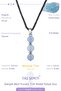 Real Blue Quartz Natural Stone Minimal Tria Model Cotton Drawstring Mens Necklace