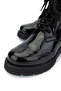 Women's Genuine Leather Black Patent Leather Casual Boots - 3