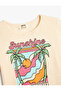Crop T-Shirt Tropical Printed Short Sleeve Crew Neck Cotton - 3