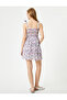 Floral Mini Dress with Gipeli Straps and Layered Flounces - 4