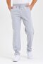 Black Back Pocket Label Detailed Straight-Leg Men's Cotton Lined Sweatpants