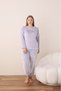Women's Plus Size Curve French Velvet Round Neck Long Sleeve Pajamas Set - 7