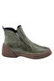 Khaki Green Genuine Leather Boots - Model Name: Mother of Pearl - 3