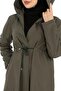 Hooded Skirt Flounce Trench Coat-khaki - 4