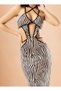 Vip-2627 Safari Pattern Long Slit Back Tie Long Evening Dress - 4