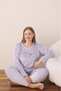 Women's Plus Size Curve French Velvet Round Neck Long Sleeve Pajamas Set - 3