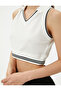 Polo Collar Crop Top Sleeveless Striped Cotton - 5