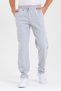 Gray Back Pocket Label Detailed Straight Leg Men's Cotton Sweatpants