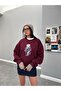 Burgundy Teddy Bear Printed Sweat