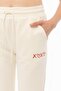 Women's Heart Embroidered Sweatpants Burgundy - 3