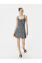 Floral Mini Dress Hanging Frilly Lined Viscous Fabric with Bow Detail