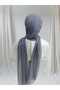 Dark Gray Embroidered Ready-Made Turban Ready-Made Shawl Ready-Made Veil - 2