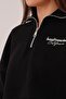 Sanfrancisco Printed Half Zipper Black Sweatshirt - 5