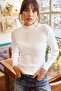 Woman White Half Fisherman Raised Camisole Blouse BLZ-19000599 - 4