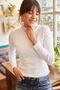 Woman White Half Fisherman Raised Camisole Blouse BLZ-19000599