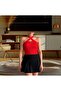 Plain Knit Lycra Standard Size Knitwear Crop Tank Top Blouse with Cross Collar Straps - 5