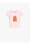 Ice Cream Printed Short Sleeve Crew Neck T-Shirt
