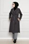 Pocket Detailed Waist Tunneled Cashmere Cap-Anthracite