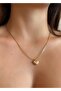 Gold Zircon Stone Heart Women's Necklace - 2