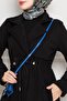 Cepken Detailed Waist Tunneled Cashmere Cap-Black - 4