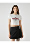 Mickey Mouse T-Shirt Crop Crew Neck Short Sleeve Printed - 3
