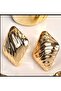 Stylish Vintage-Inspired Wave Pattern Nails Metal Earrings for Women Gold 2 cm - 4