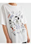 Snoopy Back Printed Short Sleeve Crew Neck Cotton Licensed - 5