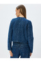 Denim Jacket with Crew Neck, Leopard Print, Buttoned Pocket Detail - 5
