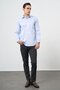 Blue Hard Collar Long Sleeve Pocket Comfort Fit 100% Cotton Shirt 1004260323 - 2